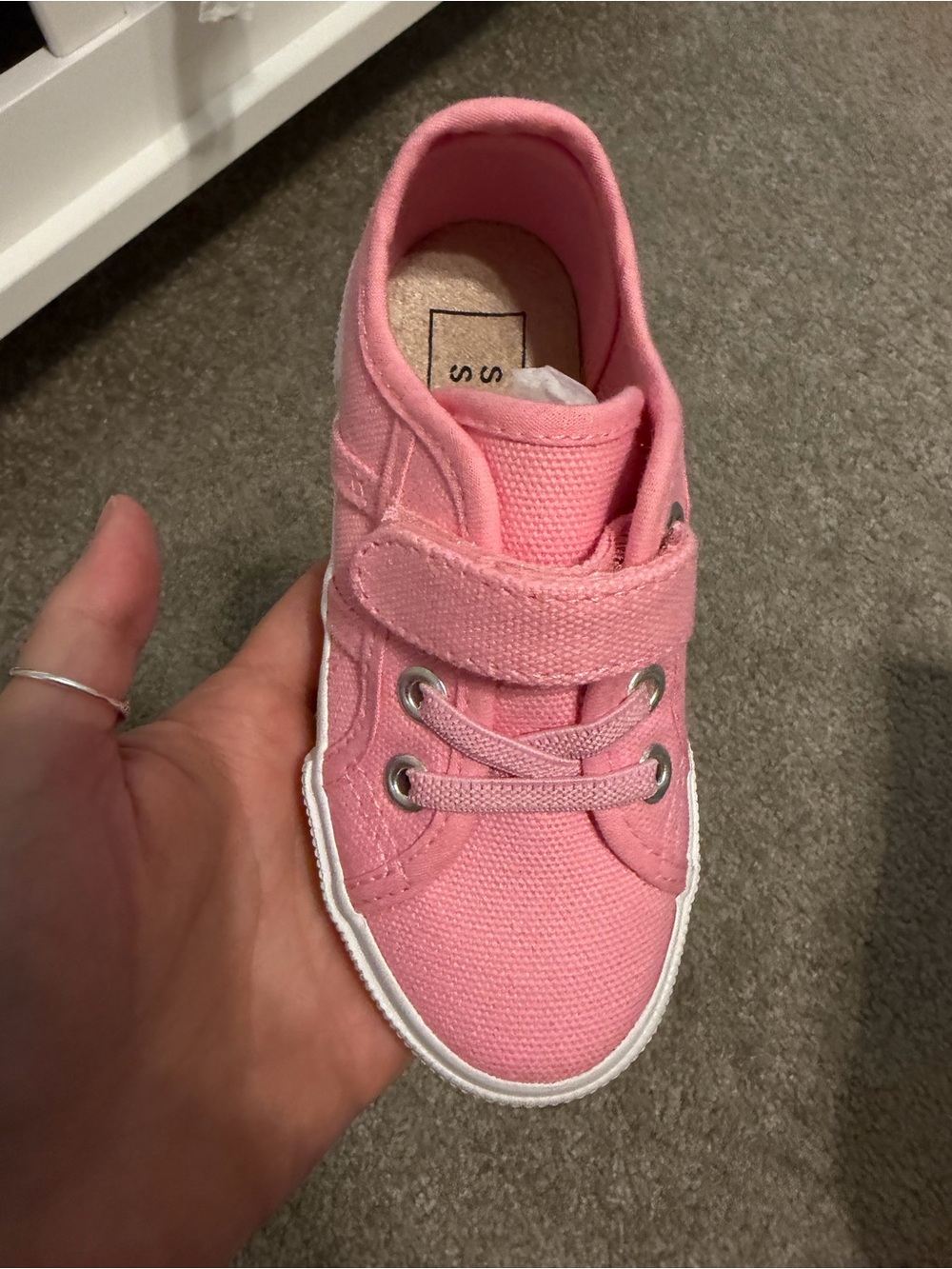 ShuShop Pink Canvas Kids Velcro & Lace Sneaker